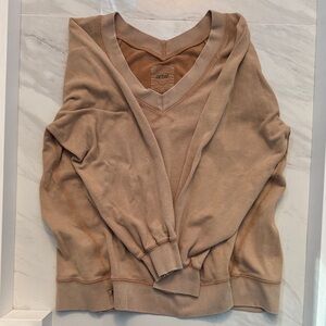 Aerie Women's Beige V-Neck Sweater